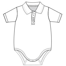 Patron ropa, Fashion sewing pattern, molde confeccion, patronesymoldes.com Body 0126 BABIES Bodies